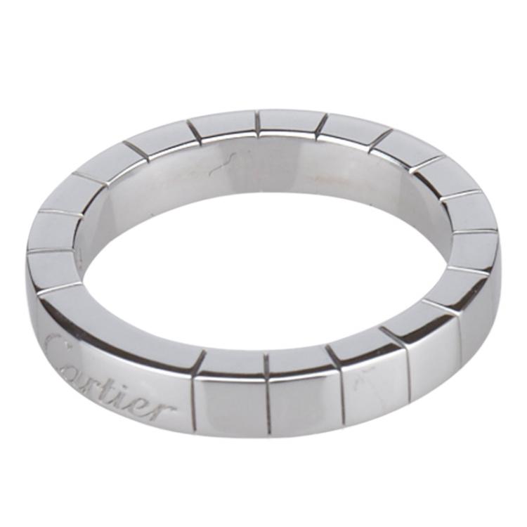 Pre Owned Cartier Lanières White Gold Ring Size 49