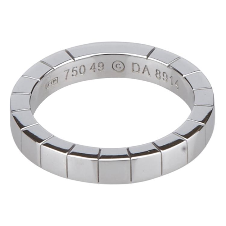 Pre Owned Cartier Lanières White Gold Ring Size 49