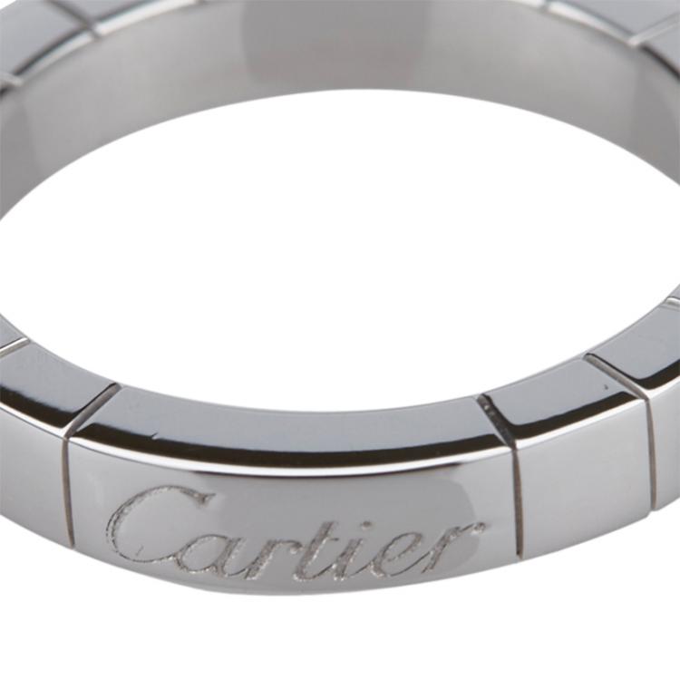 Pre Owned Cartier Lanières White Gold Ring Size 49
