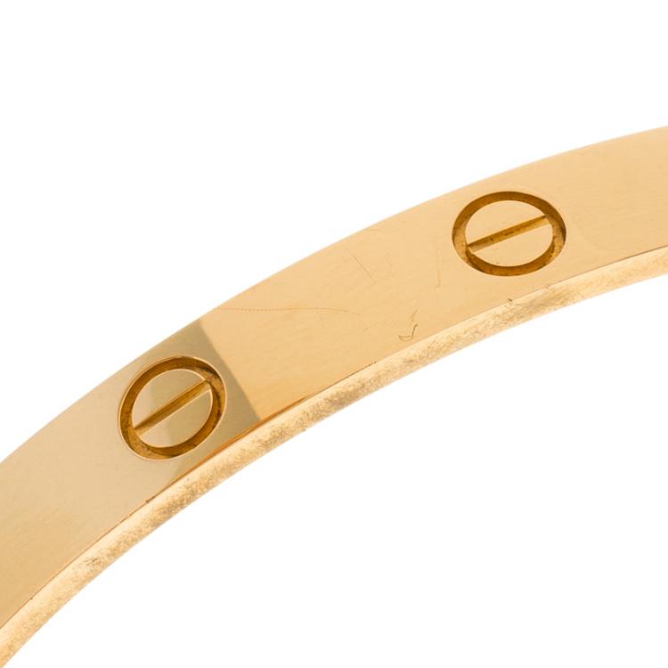 Pre Owned Cartier Love Open Cuff Rose Gold Bracelet 18cm