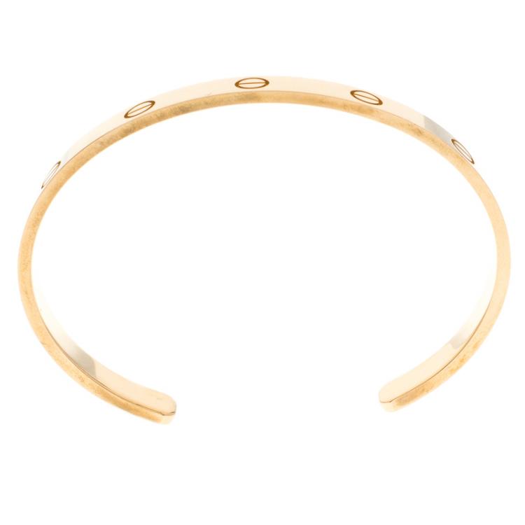 Pre Owned Cartier Love Open Cuff Rose Gold Bracelet 18cm