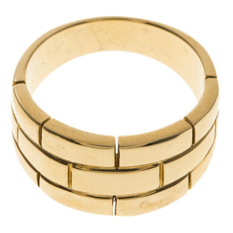 Pre Owned Cartier Maillon Panthere Vintage Yellow Gold Band Ring