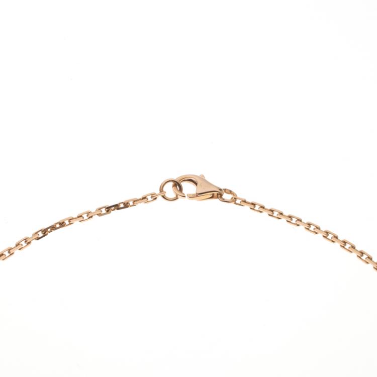 Pre Owned Cartier Vintage Love Diamond 18k Rose Gold Necklace