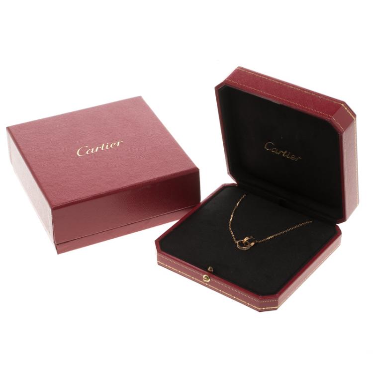 Pre Owned Cartier Vintage Love Diamond 18k Rose Gold Necklace