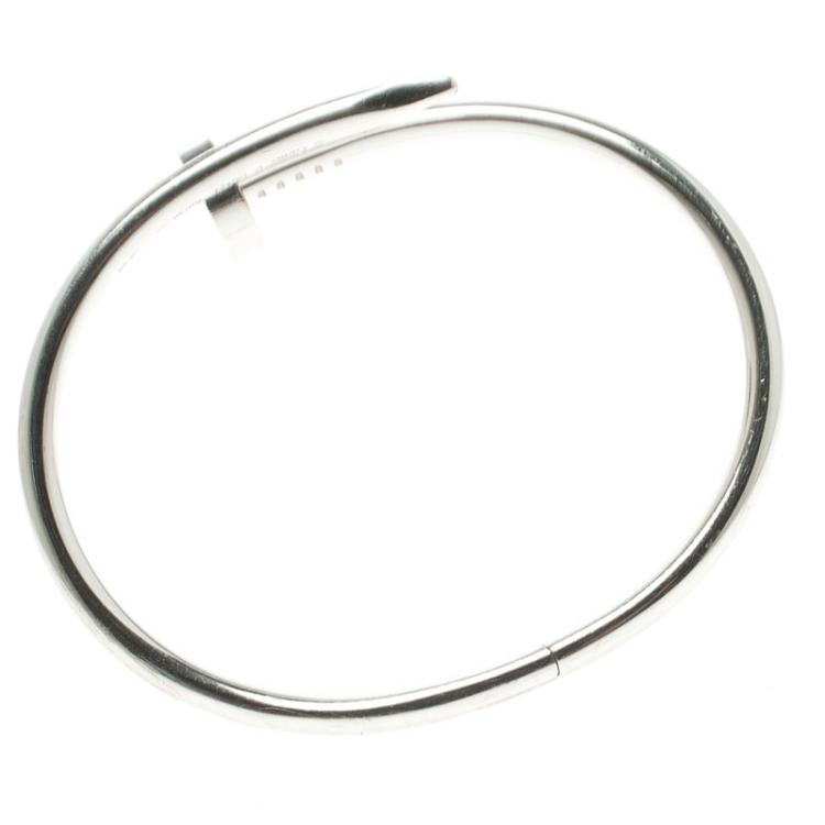 Pre Owned Cartier Juste Un Clou 18k White Gold Bracelet 17cm