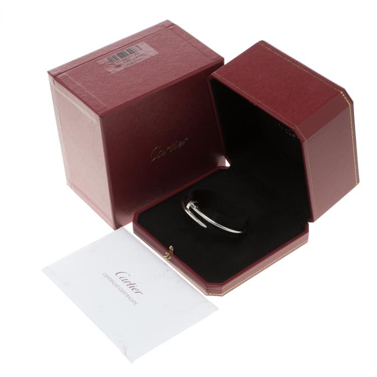 Pre Owned Cartier Juste Un Clou 18k White Gold Bracelet 17cm
