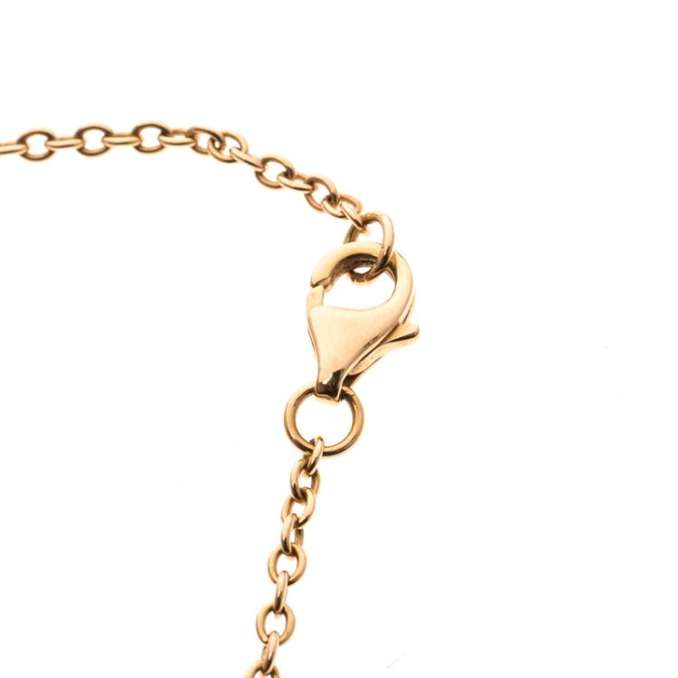Pre Owned Cartier Love 2 Hoops 18k Rose Gold Bracelet Size 17