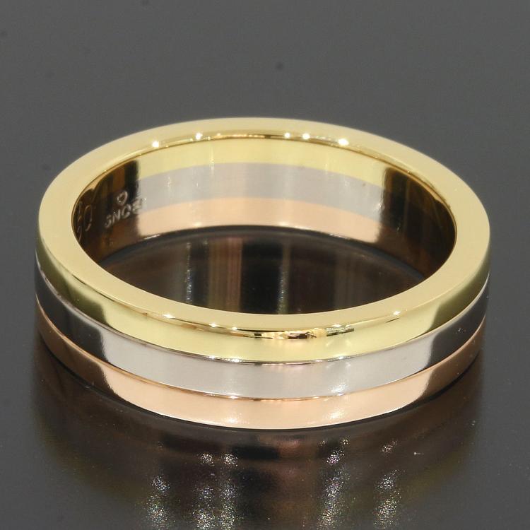 Pre Owned Cartier Trinity 18K 3-Tone Wedding Band Ring Size 50