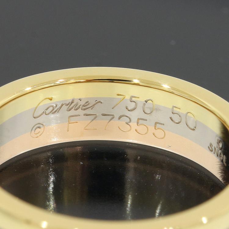 Pre Owned Cartier Trinity 18K 3-Tone Wedding Band Ring Size 50