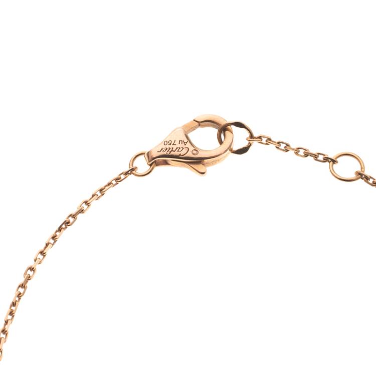 Pre Owned Cartier Amulette de Cartier Malachite Diamond & 18k Rose Gold Bracelet 16cm