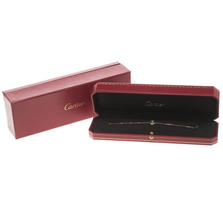 Pre Owned Cartier Amulette de Cartier Malachite Diamond & 18k Rose Gold Bracelet 16cm