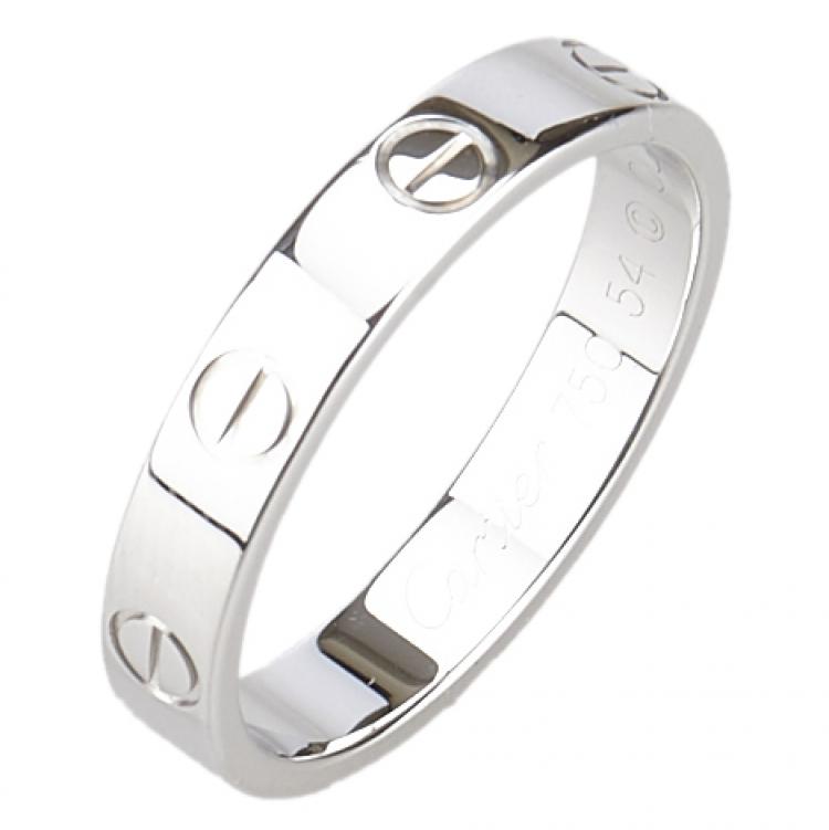 Pre Owned Cartier Love White Gold Wedding Band Ring Size 54