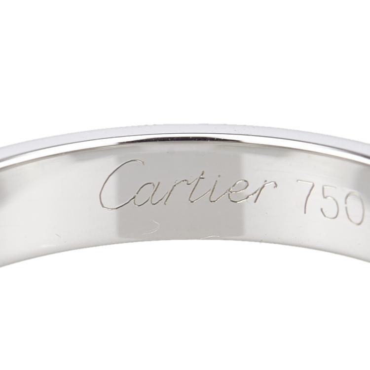 Pre Owned Cartier Love White Gold Wedding Band Ring Size 54