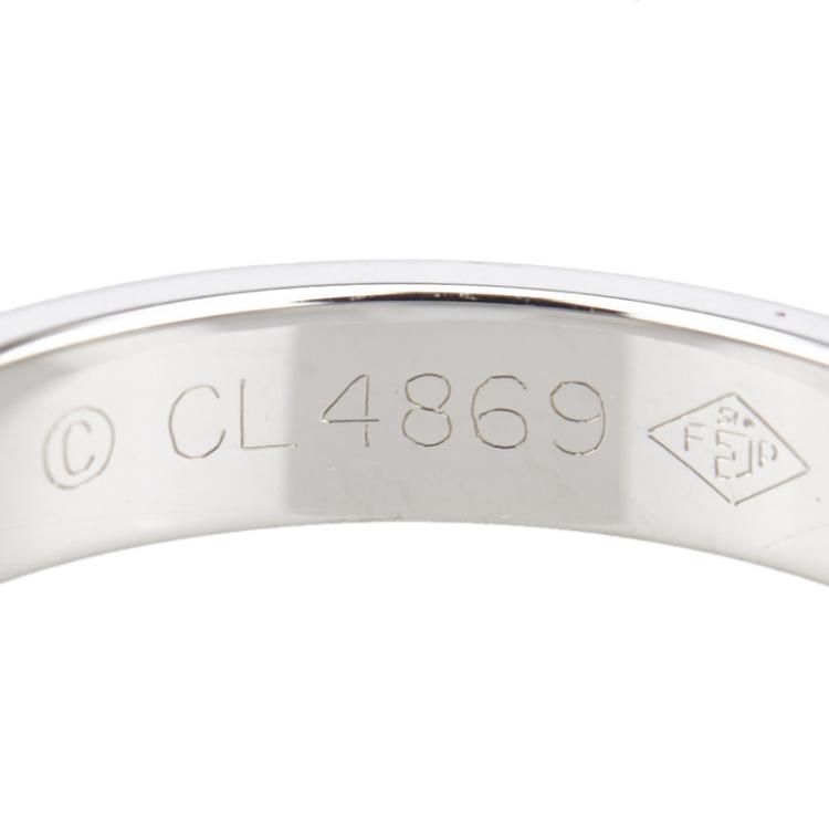Pre Owned Cartier Love White Gold Wedding Band Ring Size 54