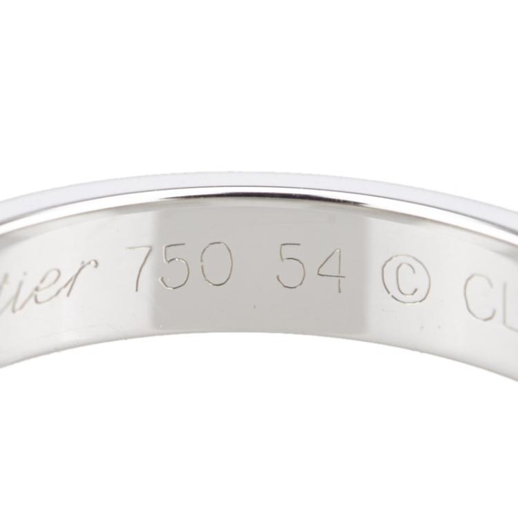 Pre Owned Cartier Love White Gold Wedding Band Ring Size 54