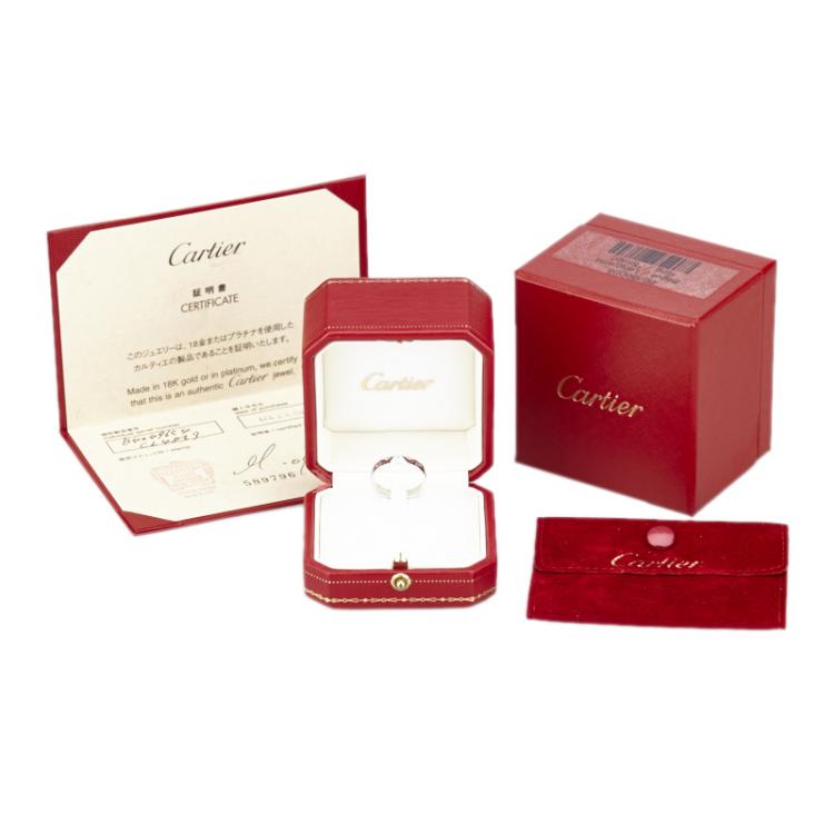Pre Owned Cartier Love White Gold Wedding Band Ring Size 54