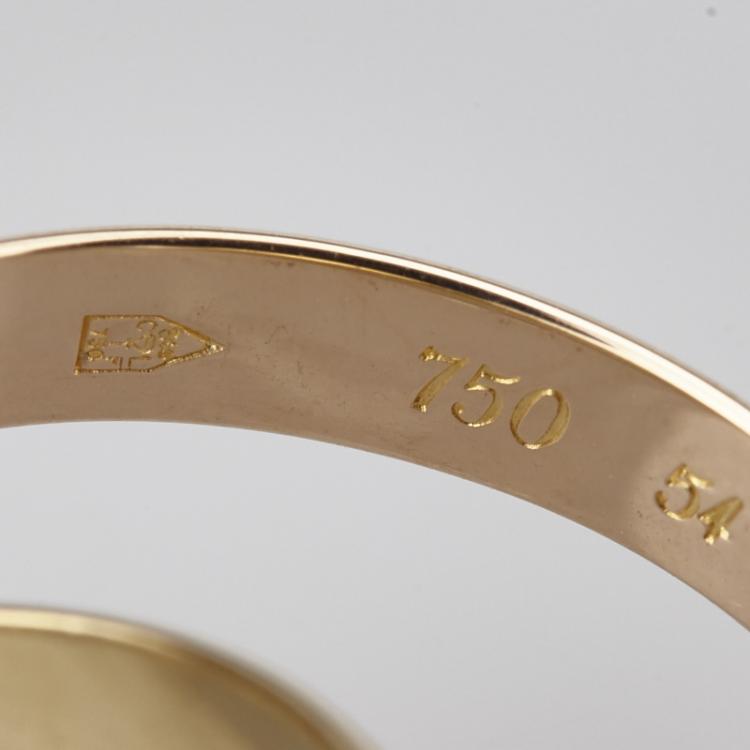 Pre Owned Cartier Trinity 18K 3-Tone Gold Large Model Ring Size 54
