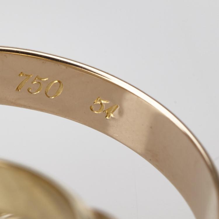 Pre Owned Cartier Trinity 18K 3-Tone Gold Large Model Ring Size 54