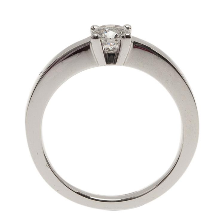 Pre Owned Cartier Declaration Solitaire 0.23 ct E VVS1 Diamond Platinum Ring Size 46
