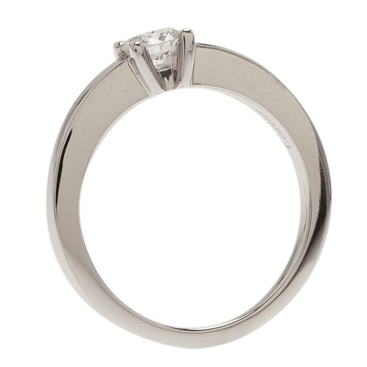 Pre Owned Cartier Declaration Solitaire 0.23 ct E VVS1 Diamond Platinum Ring Size 46