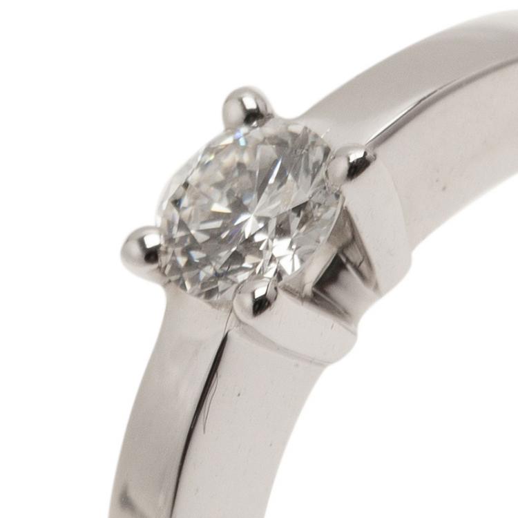 Pre Owned Cartier Declaration Solitaire 0.23 ct E VVS1 Diamond Platinum Ring Size 46