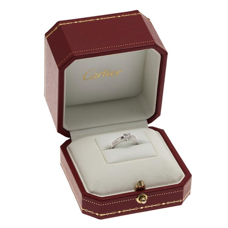Pre Owned Cartier Declaration Solitaire 0.23 ct E VVS1 Diamond Platinum Ring Size 46