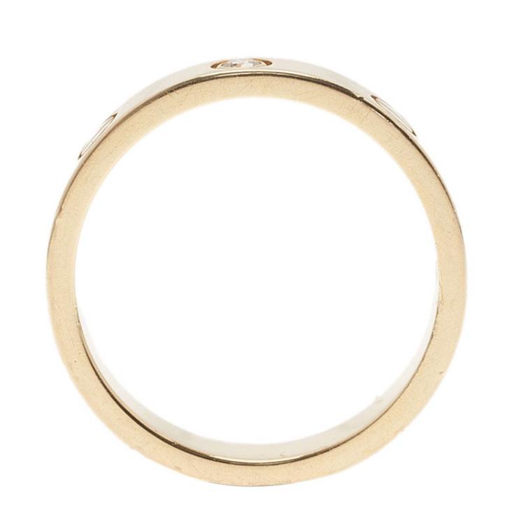 Pre Owned Cartier Love 1 Diamond 18kt Yellow Gold Wedding Band Ring
