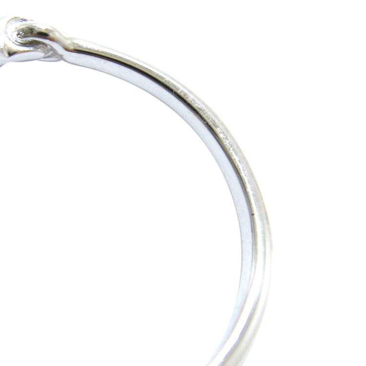 Pre Owned Cartier Floral Diamond White Gold Ring Size 52