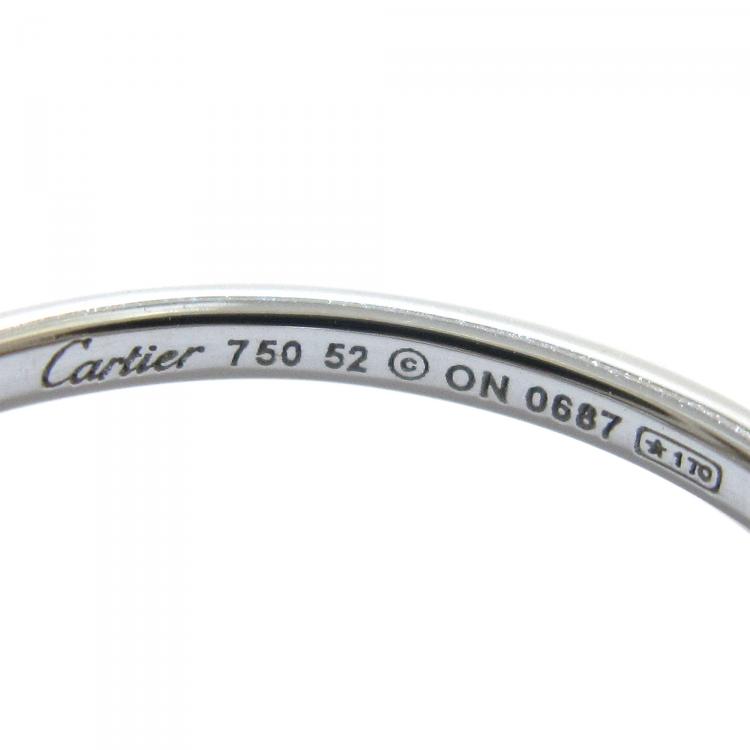 Pre Owned Cartier Floral Diamond White Gold Ring Size 52