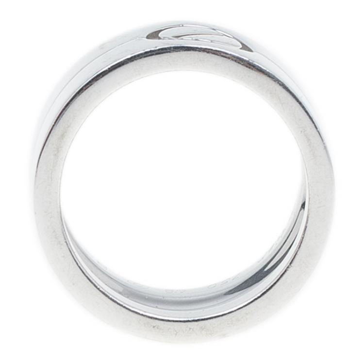Pre Owned Cartier Love Wide White Gold Ring Size 49