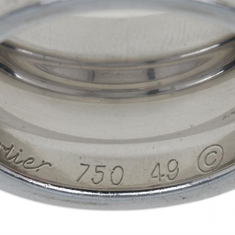 Pre Owned Cartier Love Wide White Gold Ring Size 49