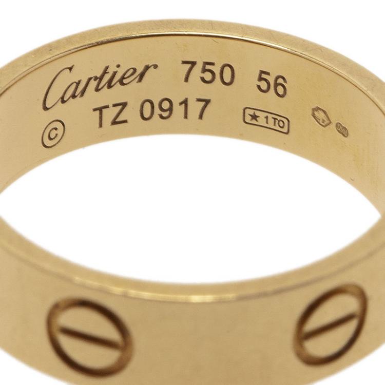 Cartier Love Yellow Gold Band Ring Size 