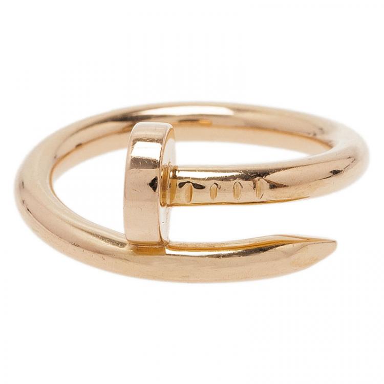 Pre Owned Cartier Juste Un Clou  Rose Gold Ring Size 53