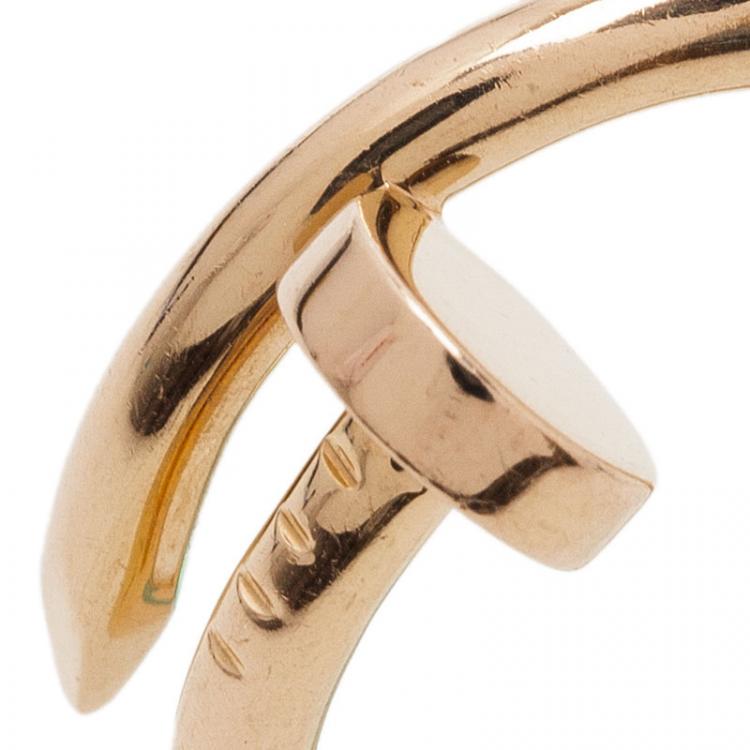 Pre Owned Cartier Juste Un Clou  Rose Gold Ring Size 53