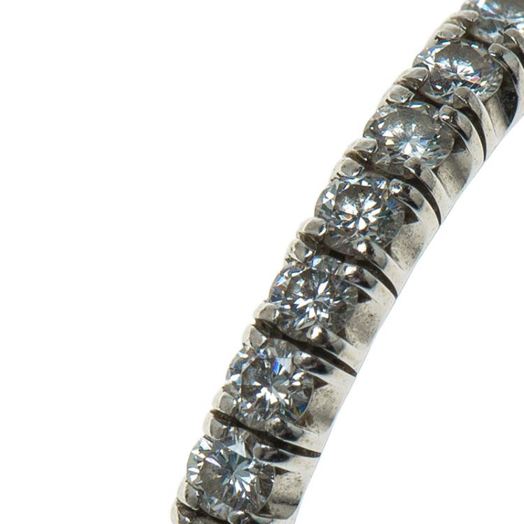 مملوكة مسبقًا Cartier Diamond Paved White Gold Wedding Band Ring Size 47