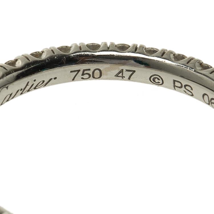 مملوكة مسبقًا Cartier Diamond Paved White Gold Wedding Band Ring Size 47