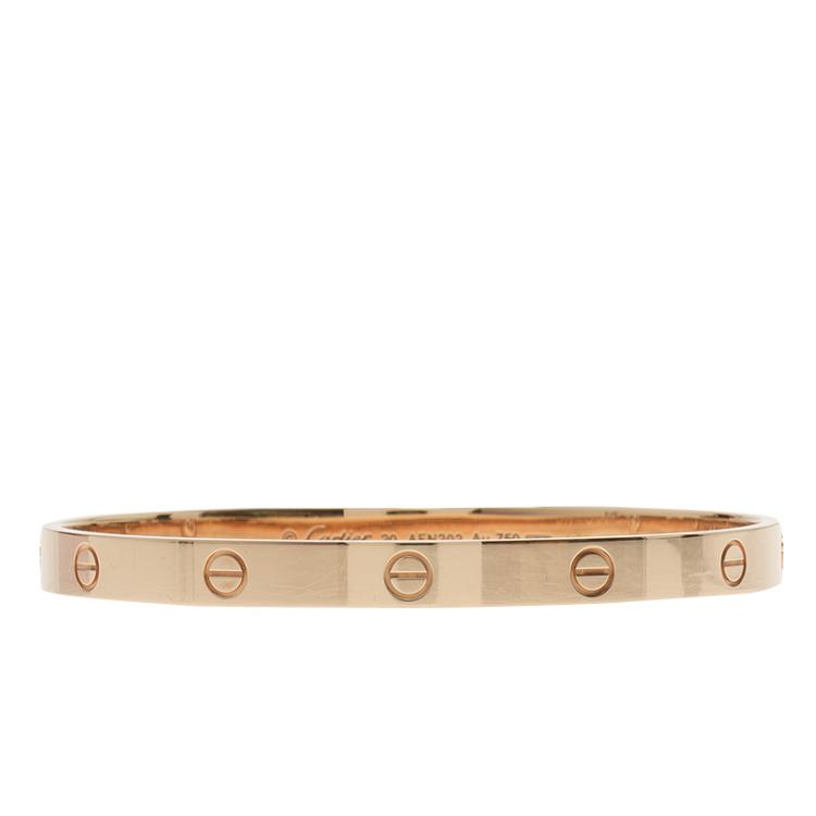 Pre Owned Cartier Love Rose Gold Bracelet 20CM