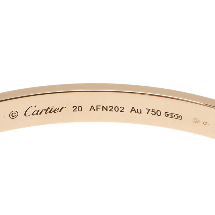 Pre Owned Cartier Love Rose Gold Bracelet 20CM