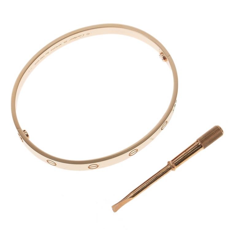 Pre Owned Cartier Love Rose Gold Bracelet 20CM