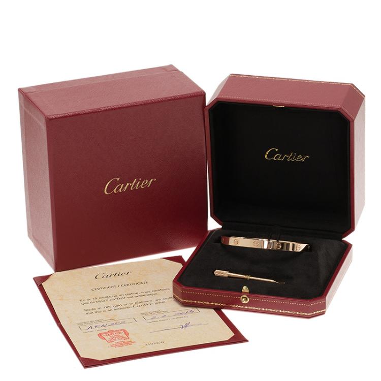 Pre Owned Cartier Love Rose Gold Bracelet 20CM