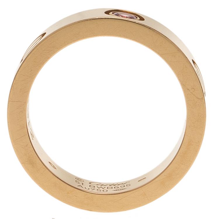 Pre Owned Cartier Love Sapphire Rose Gold Ring Size 52