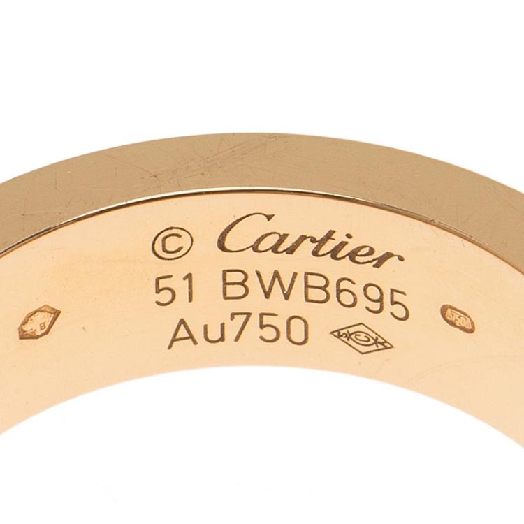Pre Owned Cartier Love Sapphire Rose Gold Ring Size 52