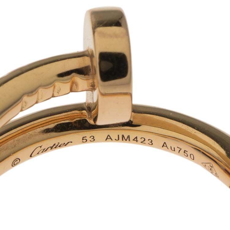 مملوكة مسبقًا Cartier Juste Un Clou Rose Gold Ring Size 53