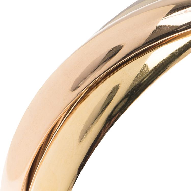 Pre Owned Cartier Trinity De Cartier Three Tone Gold Bangle Bracelet 20cm