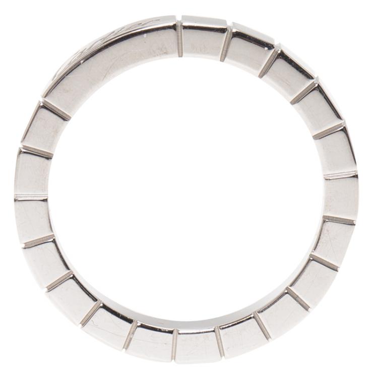 Pre Owned Cartier Lanières White Gold Band Ring Size 53