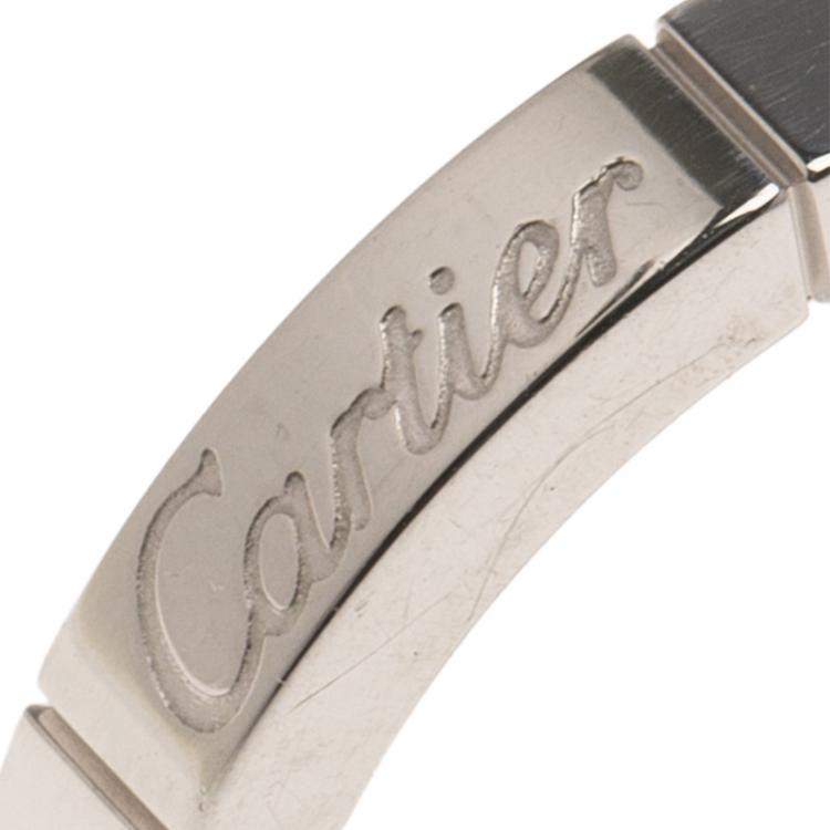 Pre Owned Cartier Lanières White Gold Band Ring Size 53