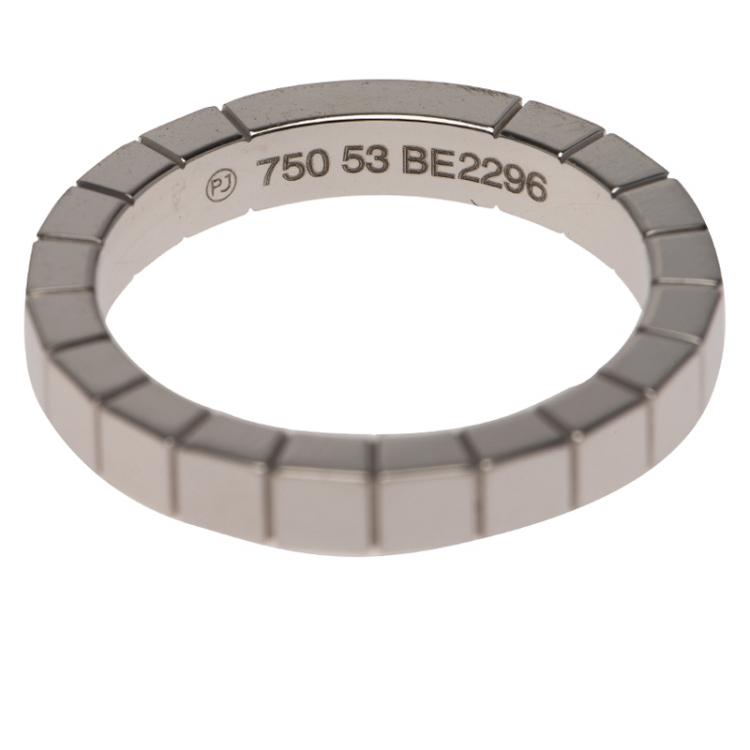 Pre Owned Cartier Lanières White Gold Band Ring Size 53