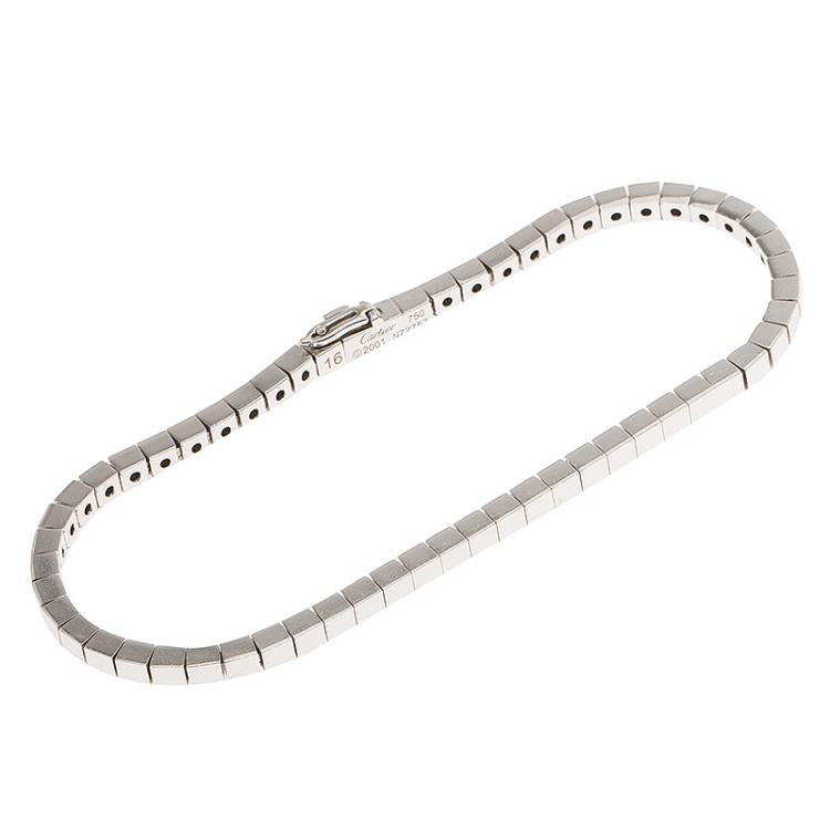 Pre Owned Cartier Lanières White Gold Bracelet Size 16