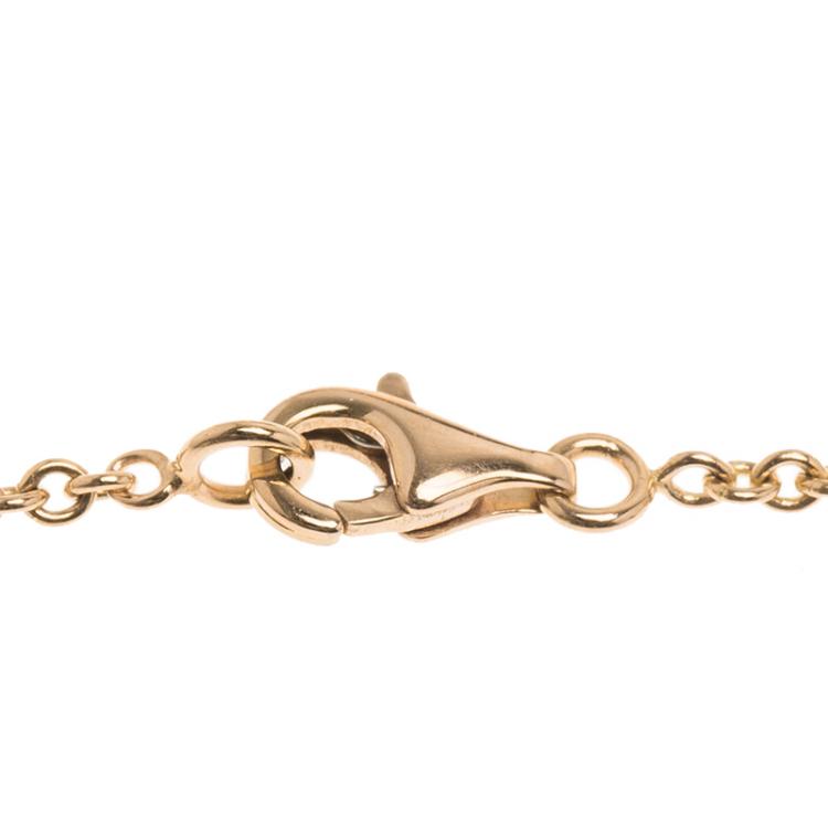 Pre Owned Cartier Love 2 Hoops Rose Gold Bracelet Size 17