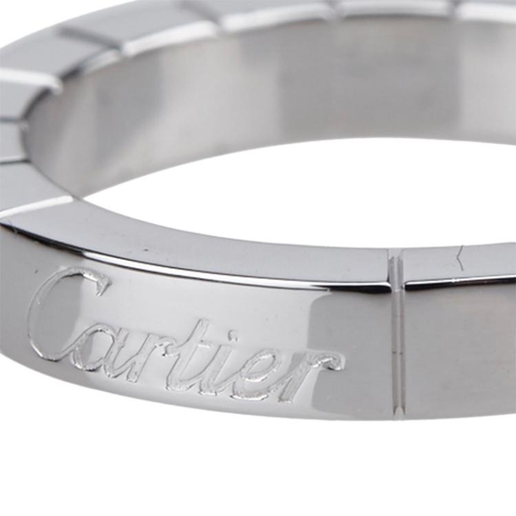 Pre Owned Cartier Lanières White Gold Ring Size 48
